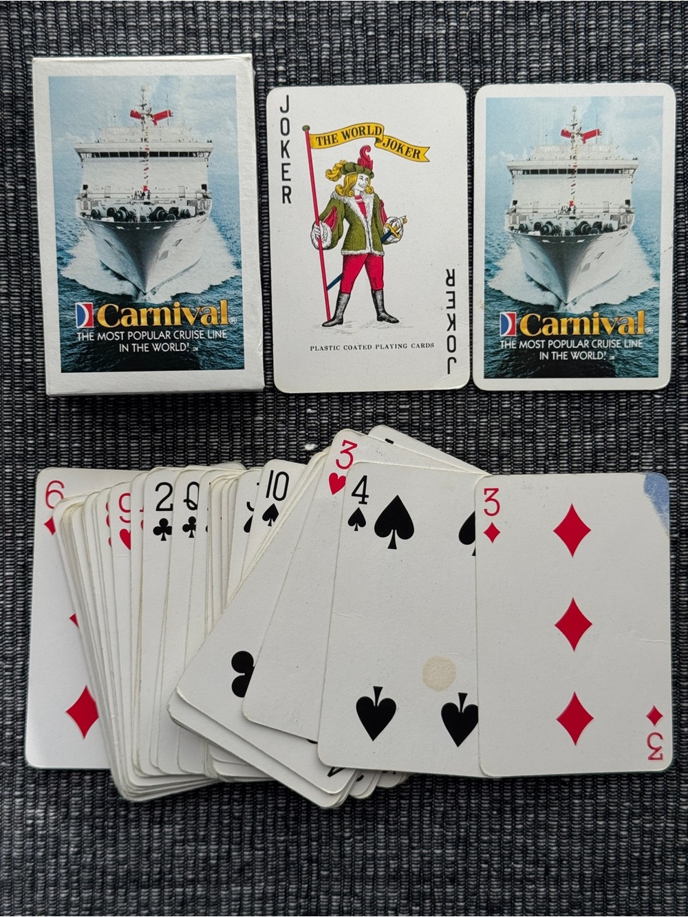 Vintage Carnival Cruise Line Playing Cards Deck Complete 52 + Jokers